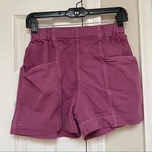 Purple Denim Shorts